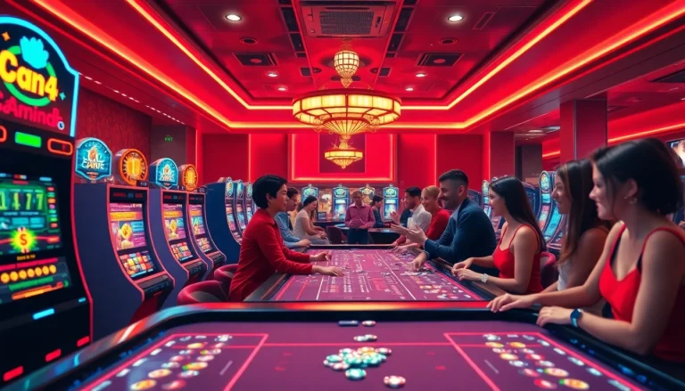 Engaging online casino atmosphere at good88.hu.net with vibrant lighting and enthusiastic players.