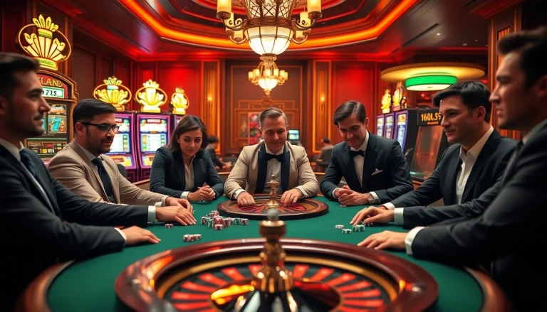 A thrilling poker game scene at https://zk88.club/ highlighting high-stakes action and elegant players.