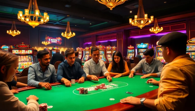 Players enjoy an engaging tabletop game at a casino, highlighting the action on rikvip.