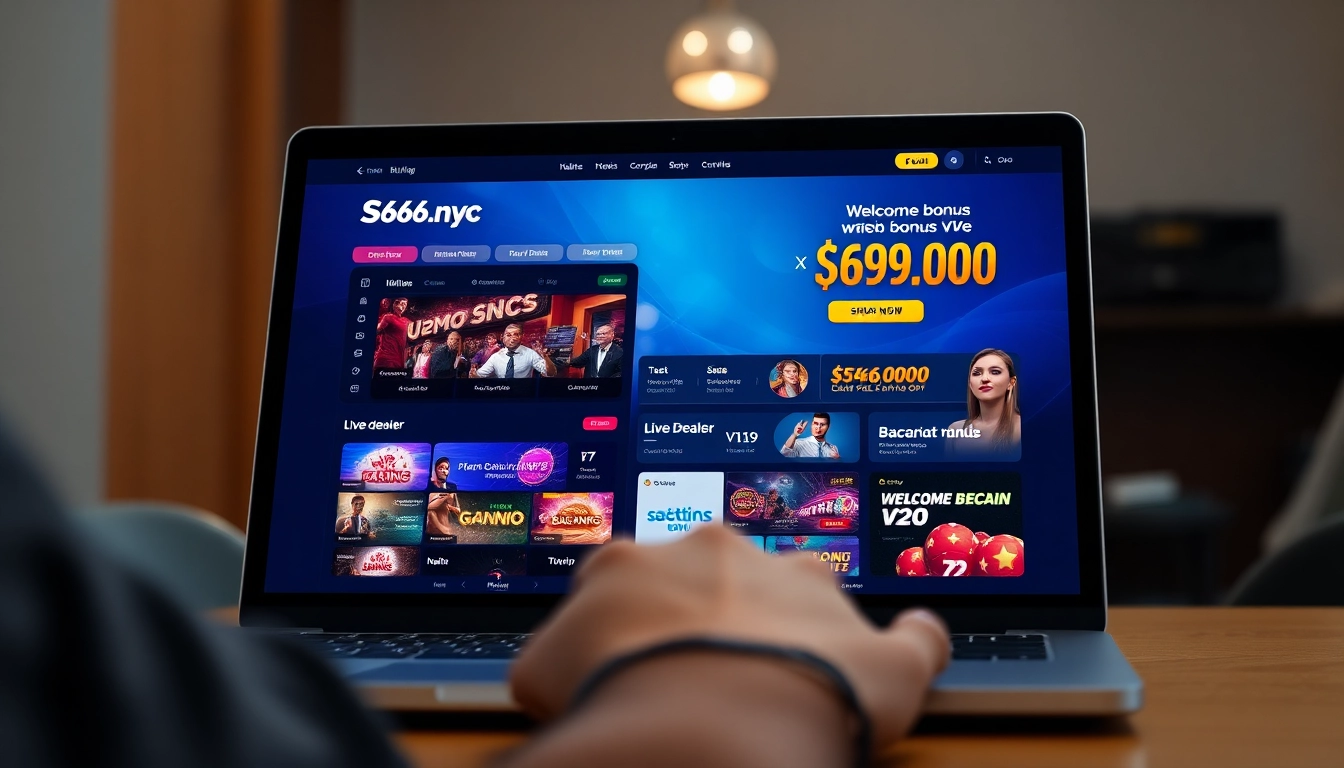 Interactive online gambling platform S666.nyc showcasing diverse betting options and vibrant promotions.