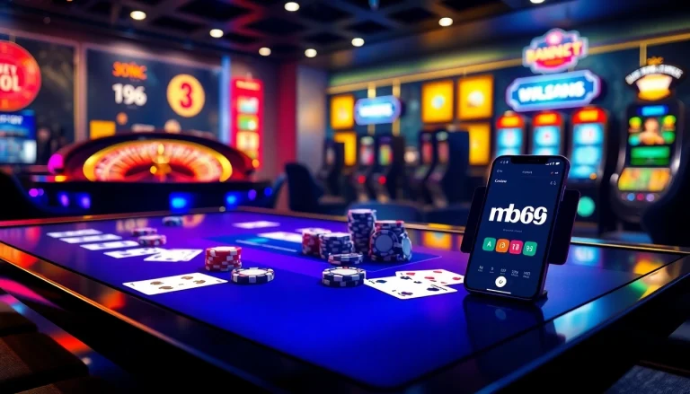 Experience the thrill of online gambling at mb66.nyc with vibrant casino visuals.