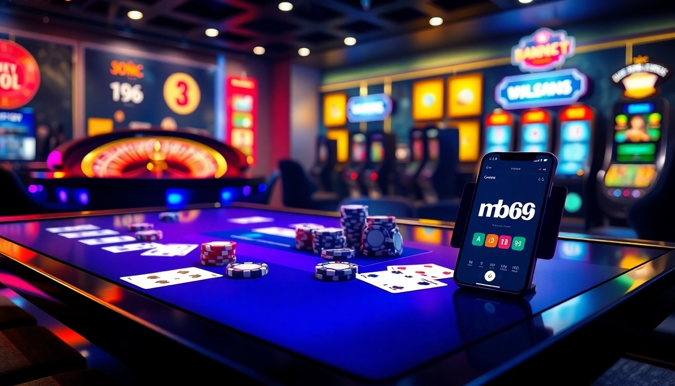 Experience the thrill of online gambling at mb66.nyc with vibrant casino visuals.