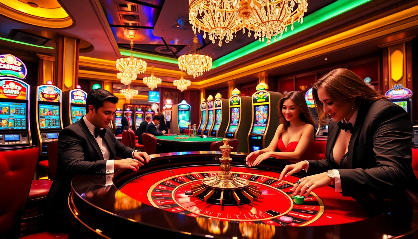 Players enjoying a thrilling game at 65A casino, showcasing excitement and vibrant action.
