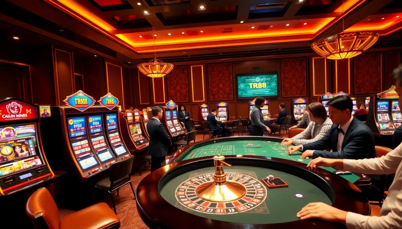 Experience thrilling gameplay at TR88 with vibrant casino tables and engaging online interfaces.
