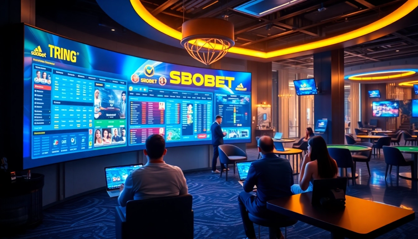 SBOBET.dance vibrant online betting interface with users engaged in diverse gaming experiences.