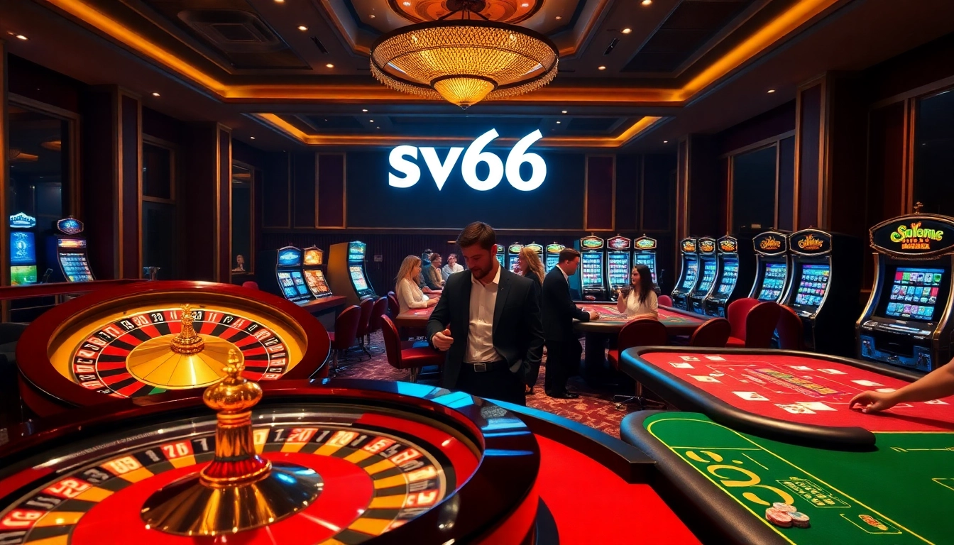 Experience thrilling gameplay at sv66's upscale casino tables, with roulette and poker action.
