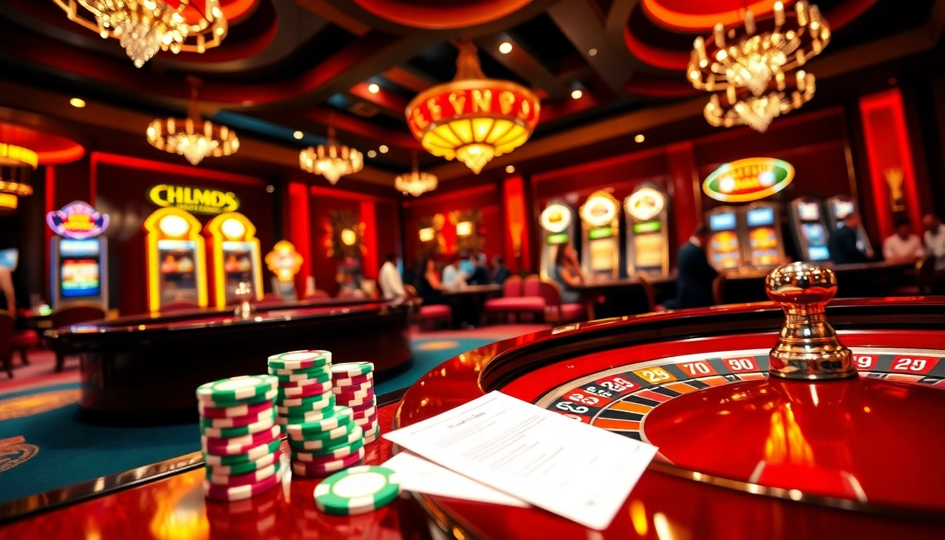 Win big at https://n188.bid/ with an exciting casino scene featuring roulette and poker tables.