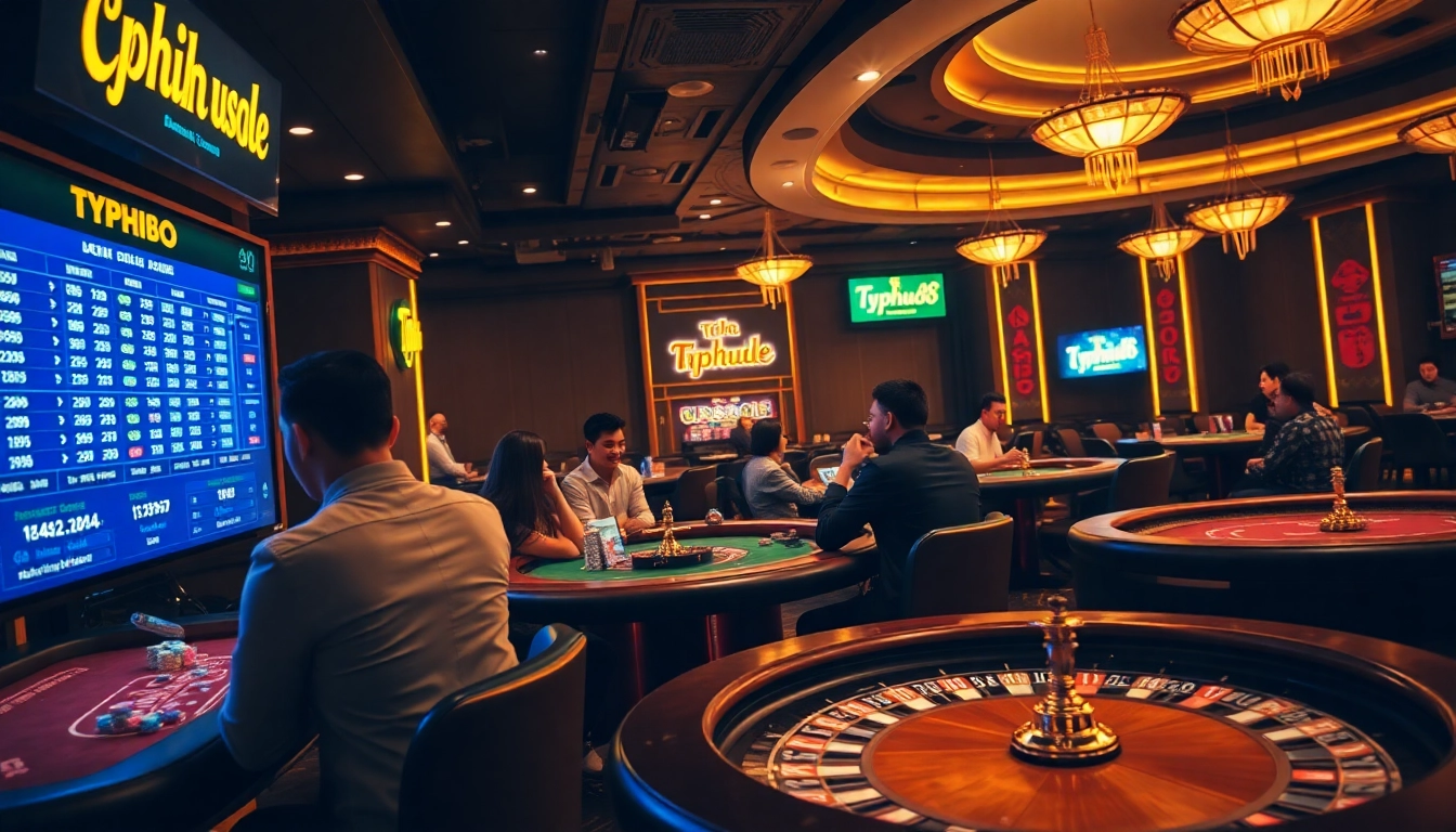 Players engaging in thrilling games at Typhu88 online casino, showcasing excitement and strategy.