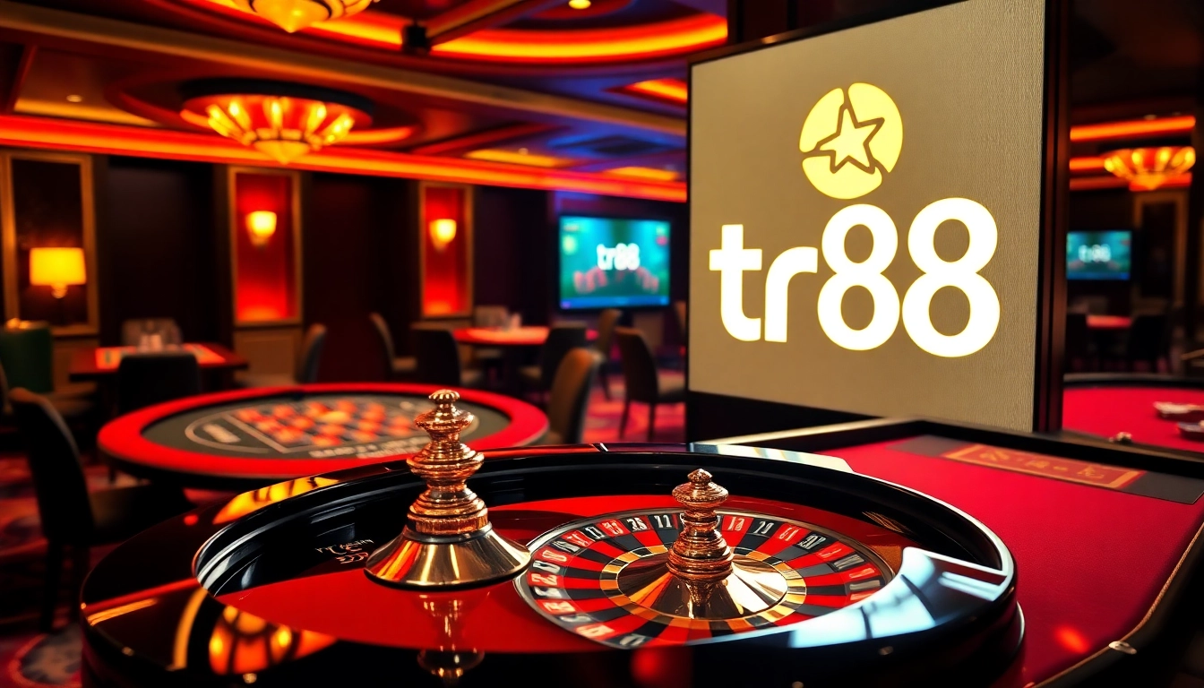 Players engaging in thrilling casino action at the TR88 roulette table, surrounded by luxury and excitement.
