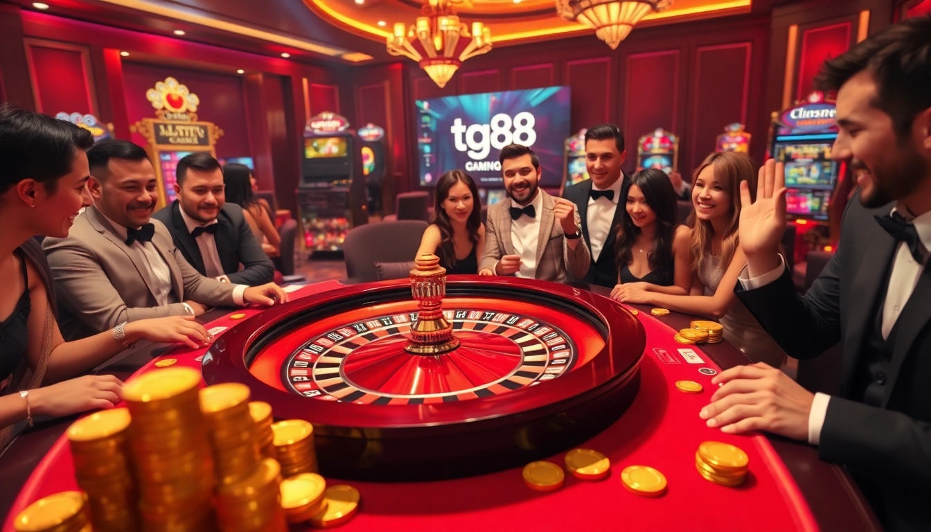 Experience the excitement of tg88 at a vibrant roulette table, capturing the thrill of casino gaming.