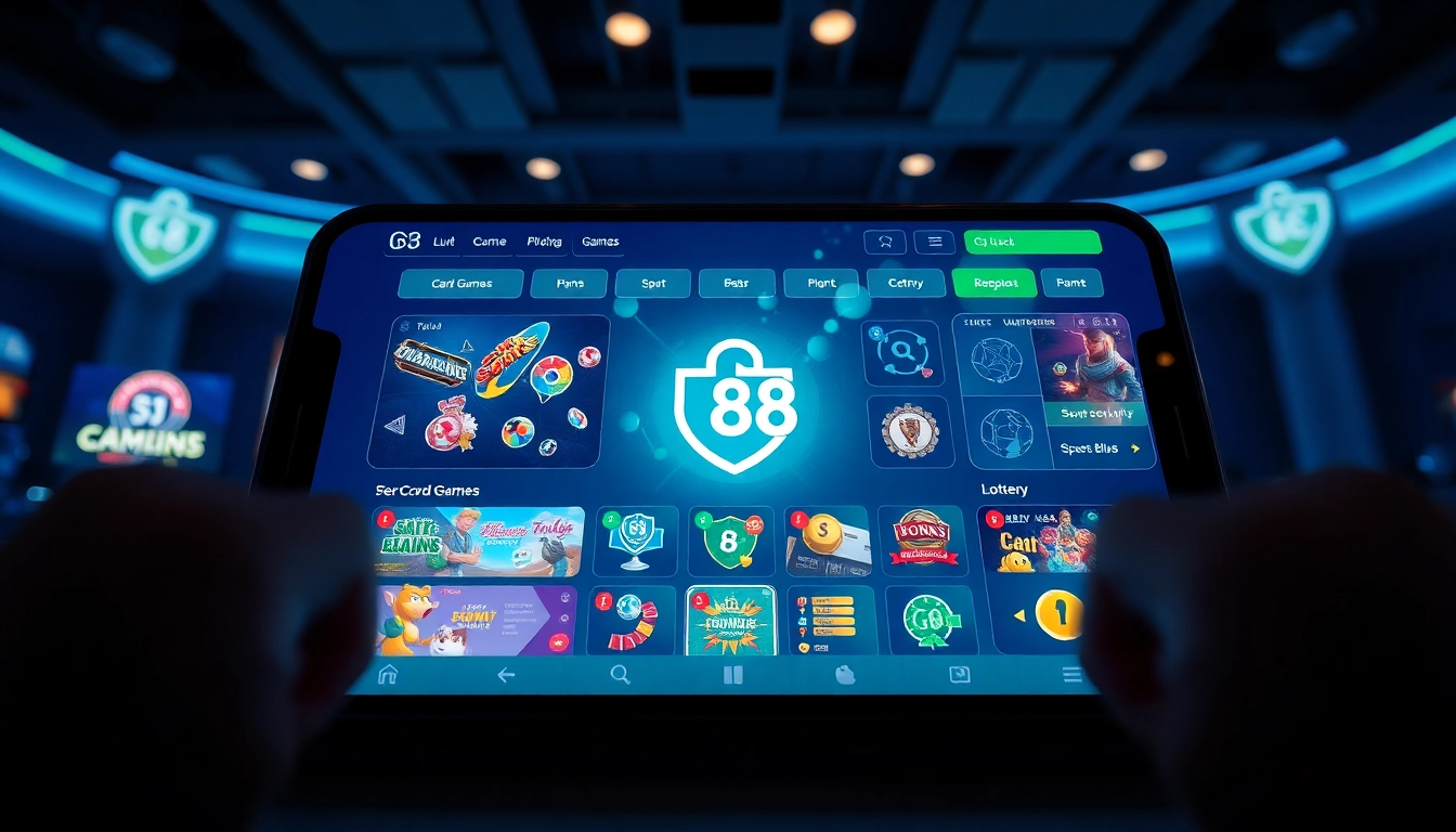 Exciting G88 online gaming platform showcasing secure options for card games, sports betting, and lottery.