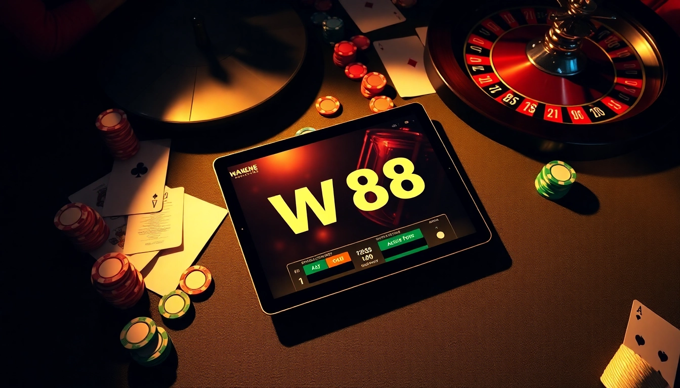 Experience the excitement of W88 online gambling with stylish gaming visuals.