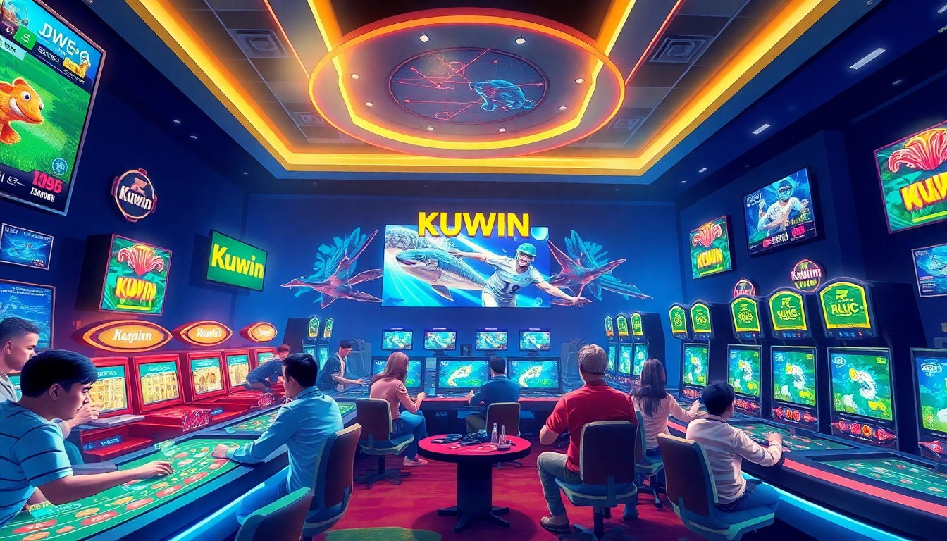 Kuwin online gaming scene showcasing players engaging in thrilling casino and betting games.