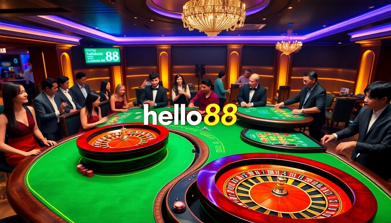 Players enjoying a thrilling game of blackjack at hello88's top-rated online casino.