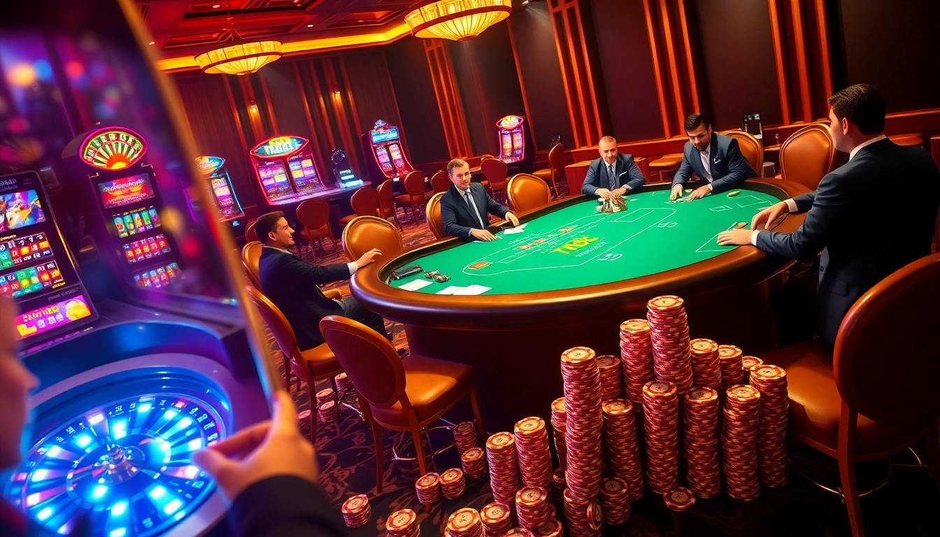 Engage in a premium poker game with TR88-themed chips and luxurious casino ambiance.