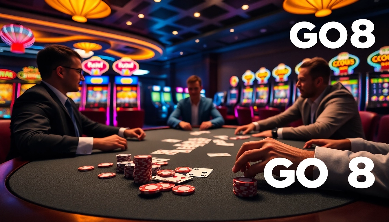Engage in thrilling poker at https://go8s.bio/ with vibrant chips and an inviting casino atmosphere.